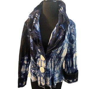Design Todays‎ Ladies Blue White Wired Ruffled Fashion Jacket - Size XL